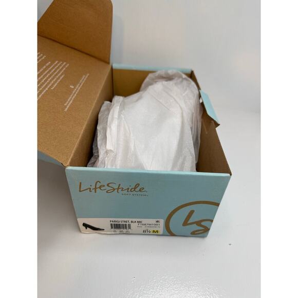 Life Stride Soft System Parigi Pumps 8.5 M Black Patent/Microsuede Comfort Heel - Picture 9 of 10